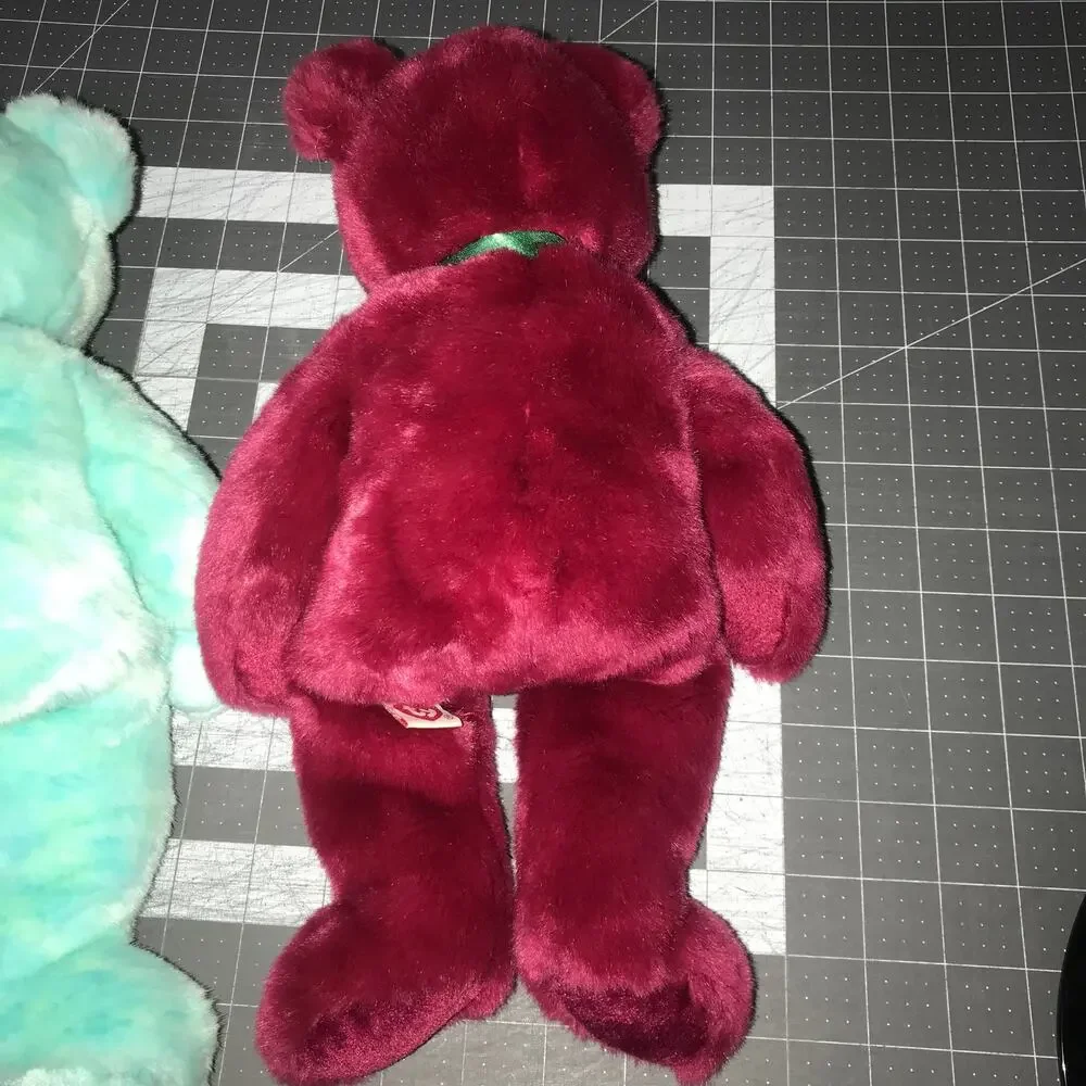 Ty Beanie‎ Buddies Teal Red Bear Plush Lot 1998 2001 Stuffed Animal Toy